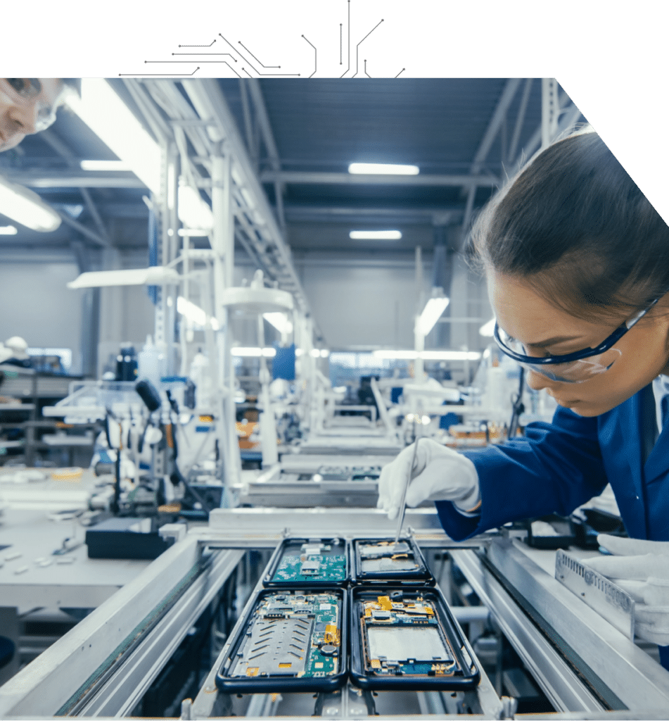 Lab Technician Insepcting Electrical Circuit Assembly